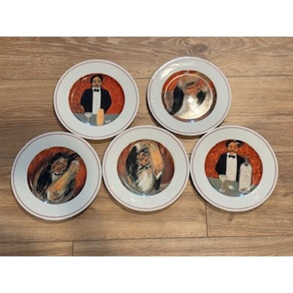 Eschenbach Guy Buffet The Making of a Perfect Martini Plates 8" Set of 5 Germany - Picture 1 of 15